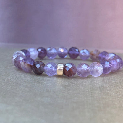 Iolite quartz Bracelet 9k Gold