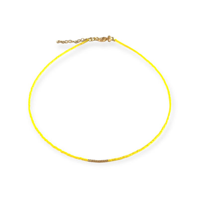 Miyuki Necklace - Yellow Lemon & Gold