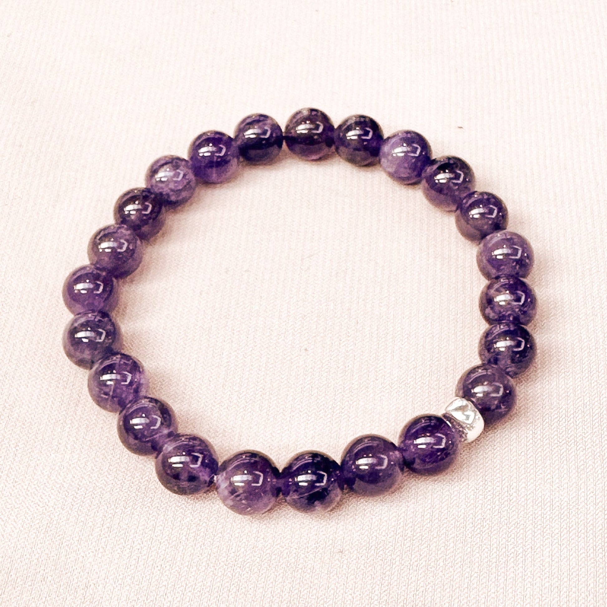 Amethyst Bracelet 8mm Sterling Silver