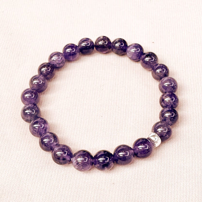 Amethyst Bracelet 8mm Sterling Silver