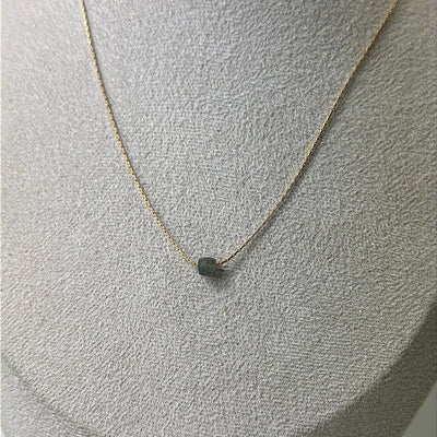 Kyanite Gold Necklace <br> Minimalist square