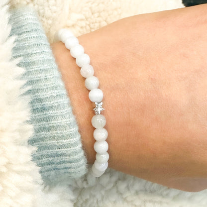 Jade Bracelet 6mm Star Gold