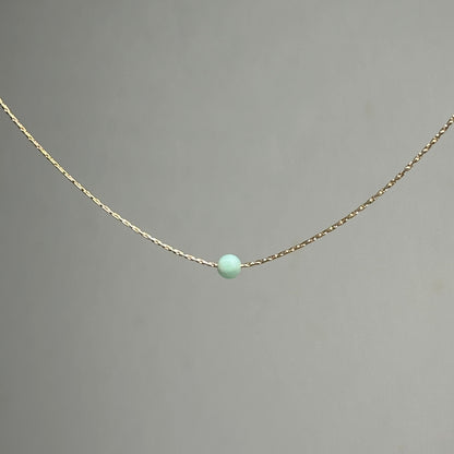 Chrysoprase Gold Necklace <br> Minimalist
