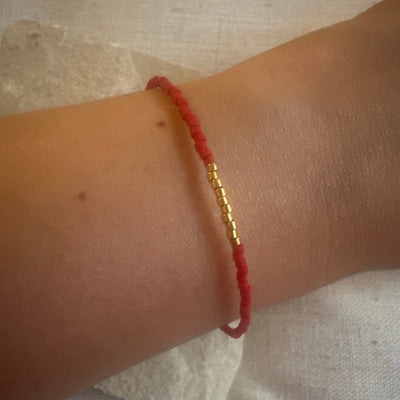 Miyuki Bracelet - Red Burgundy Gold