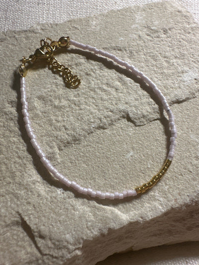 Miyuki Bracelet - Light Lilac Shimmery Gold