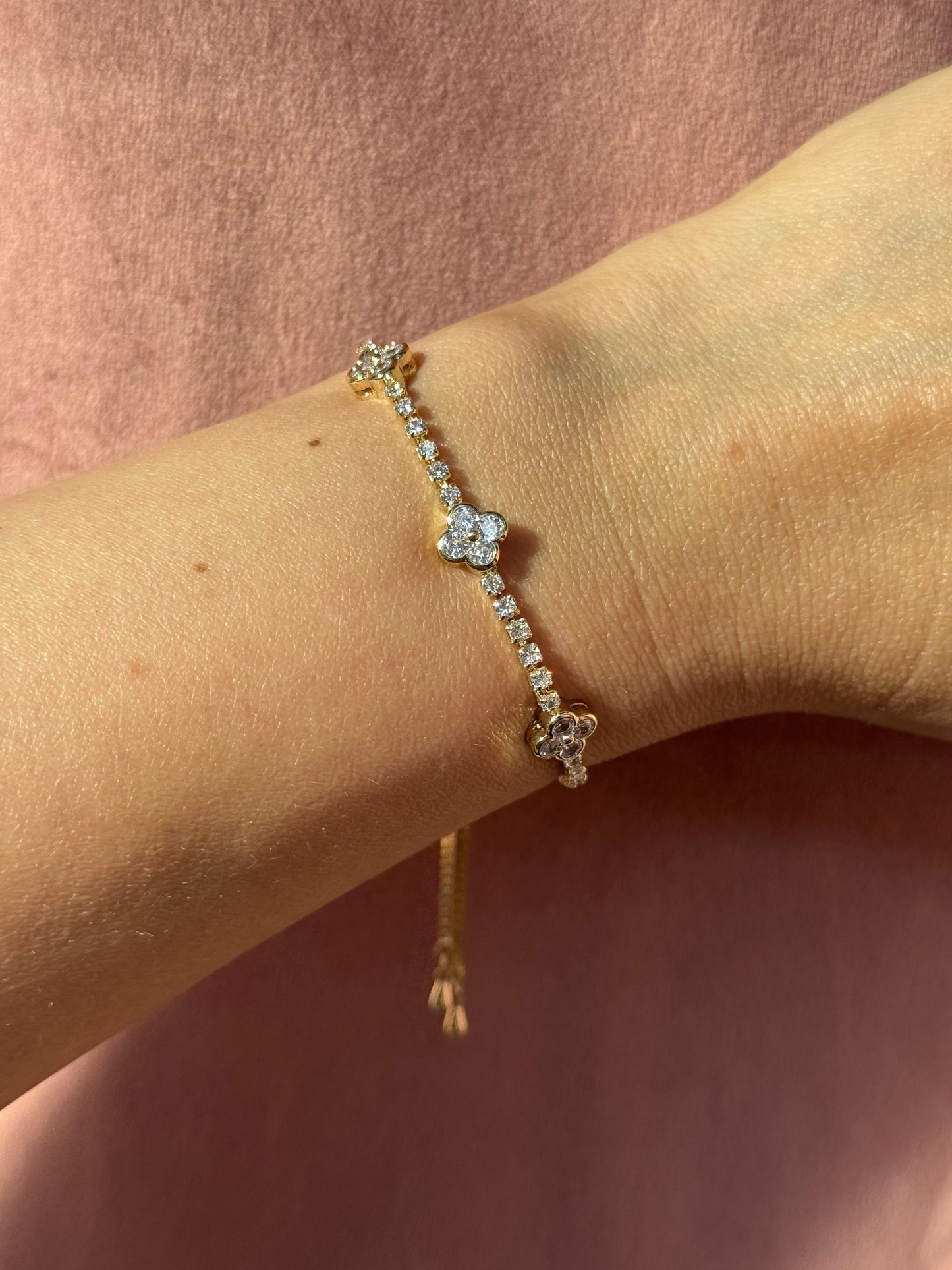 Clover Bracelet Adjustable - Trio Sparkling