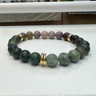 Indian Agate Duo Disk Bracelet