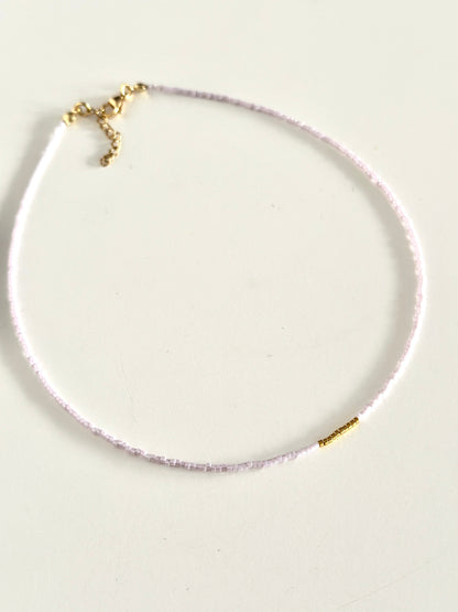 Miyuki Necklace - Light Lilac Gold