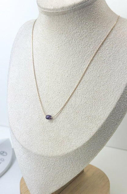 Amethyst Gold Necklace (February's Birthstone)<br> Minimalist square