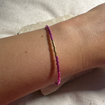 Miyuki Bracelet - Fushia Pink Gold