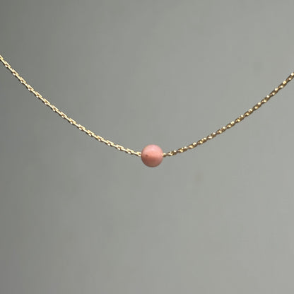 Pink Opal Gold Necklace (October's Birthstone)<br> Minimalist