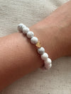 White Howlite Bracelet - Gold plated Heart