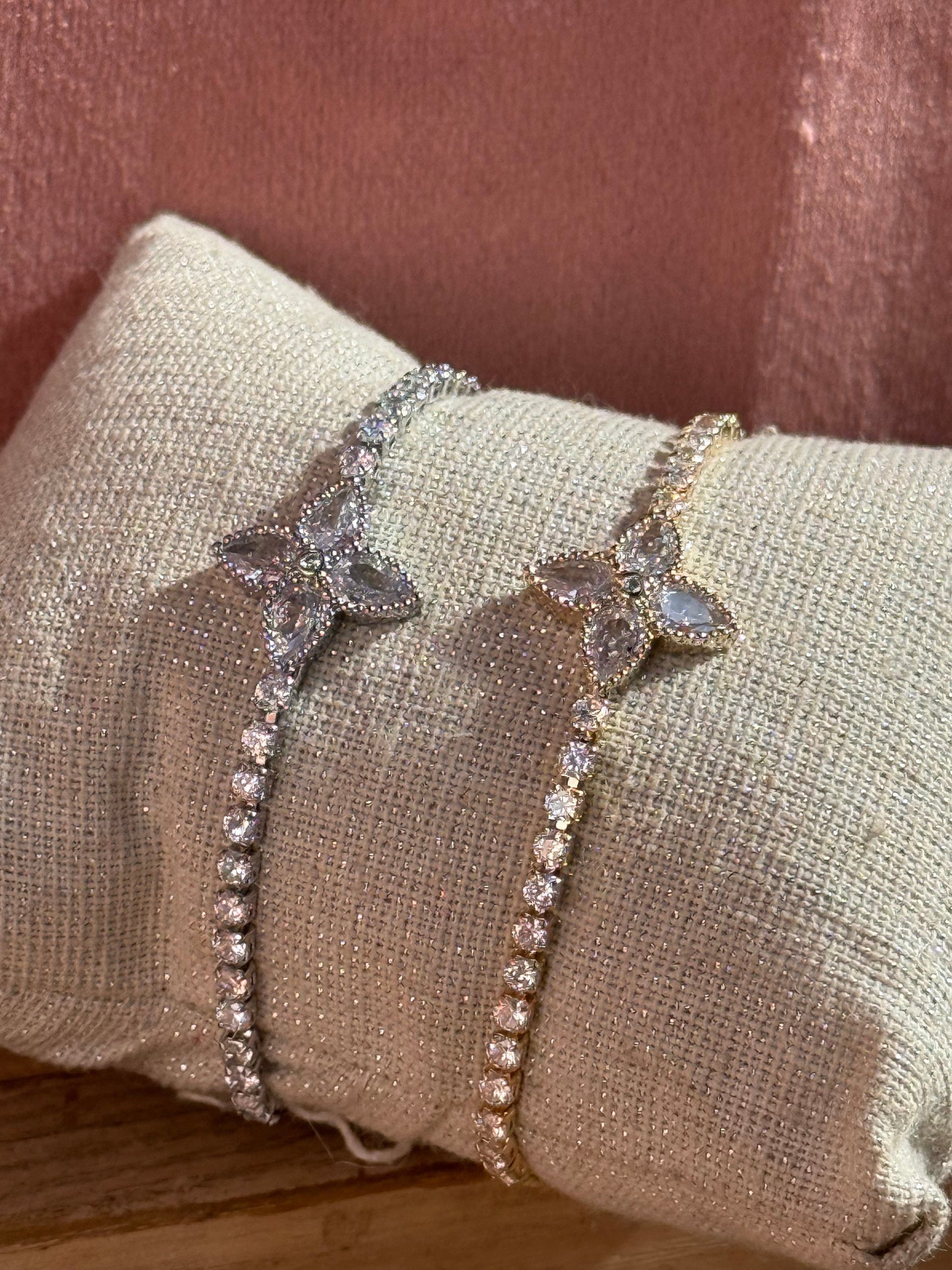 Clover Large Bracelet Adjustable - Cubic Zirconia