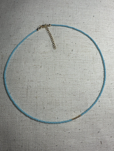 Miyuki Necklace - Sky Blue Gold