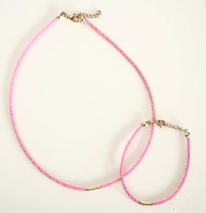 Miyuki Necklace - Candy Pink Gold