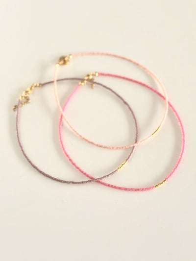 Miyuki Necklace - Light Pink Champagne Gold