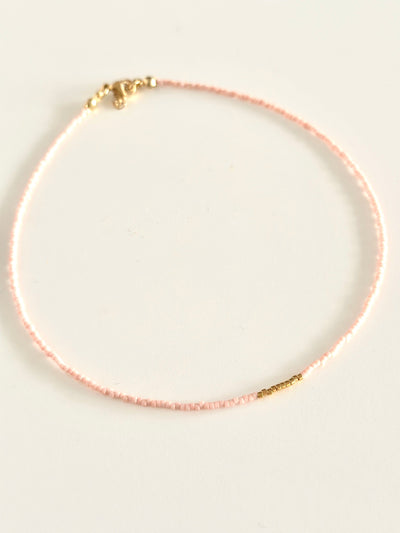 Miyuki Necklace - Light Pink Champagne Gold