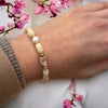 Sea shell bracelet Pearl and Pink Stones gold plated 18kn