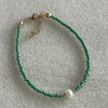 Mimi Jade Green Pearl Gold Bracelet