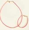 Miyuki Necklace - Red coral and Gold