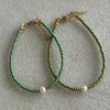 Mimi Pistachio Green Pearl Gold Bracelet