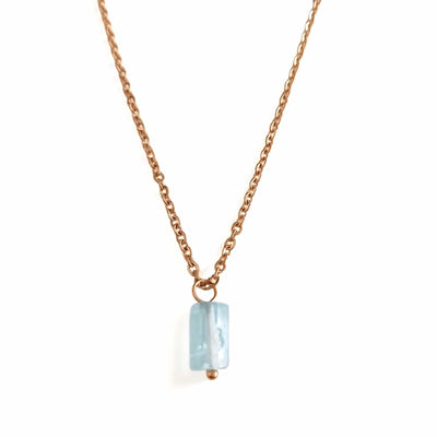 Gold Aquamarine Necklace, lucky stone