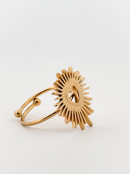 Caribe Bright Sun & Heart Gold Ring