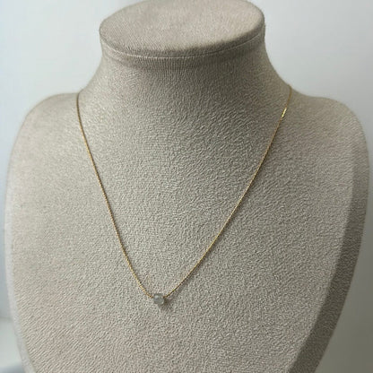 Labradorite Gold Necklace <br> Minimalist square
