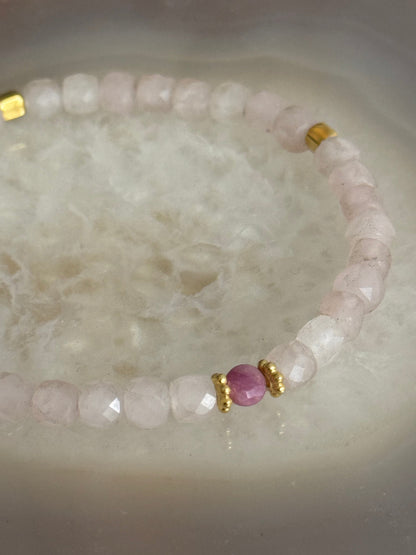 Rose quartz bracelet 4mm (GV)