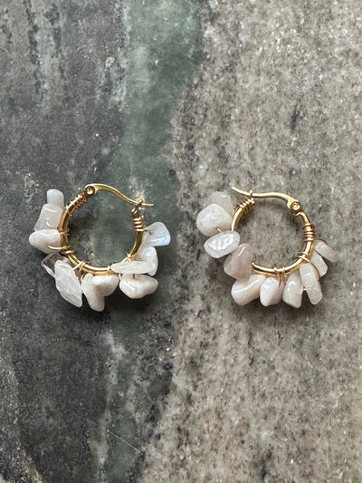 Flower Earrings Moonstone