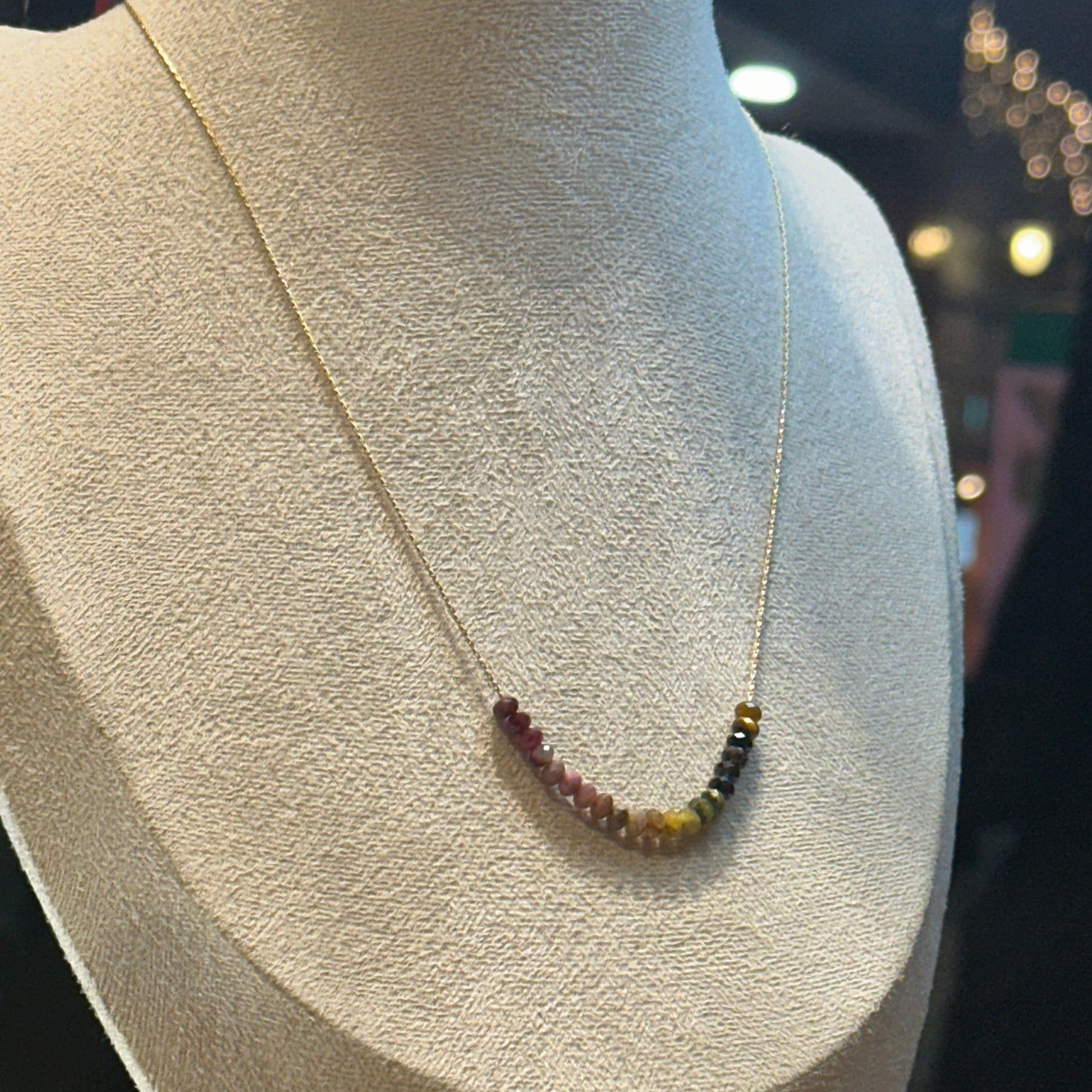 Watermelon Tourmaline Necklace Gold filled 14k | Mi Cielo London