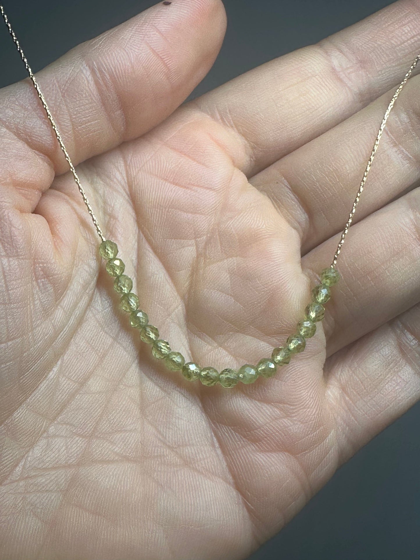 Peridot Necklace Gold filled 14k