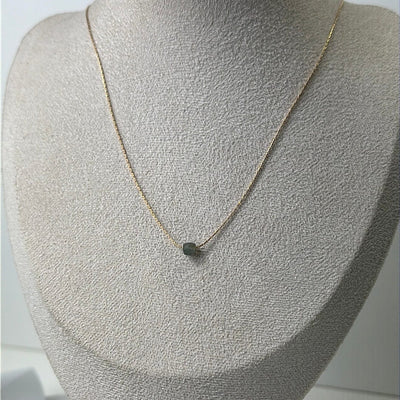 Kyanite Gold Necklace <br> Minimalist square