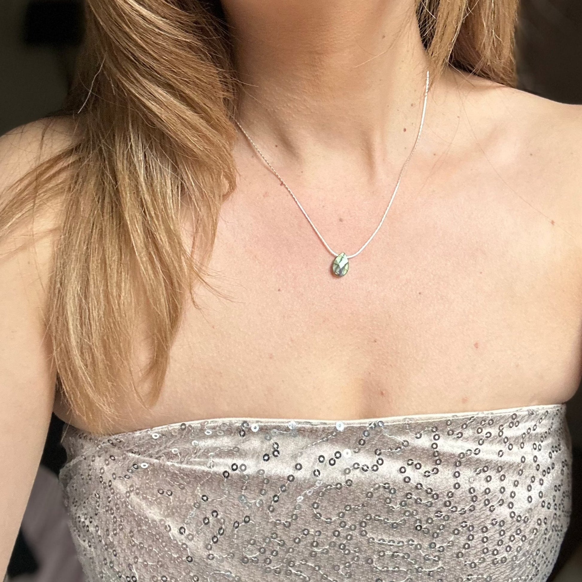 Labradorite Drop Necklace