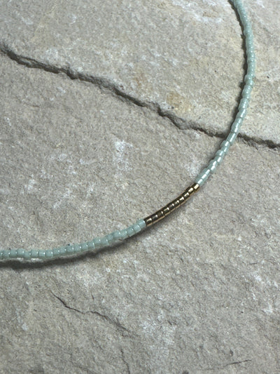 Miyuki Necklace - Mint & Gold