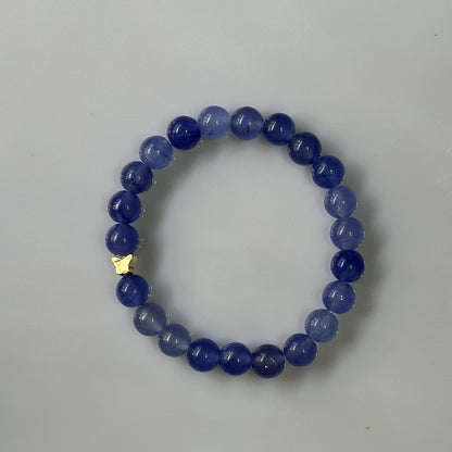 Blue Agate Bracelet Butterfly