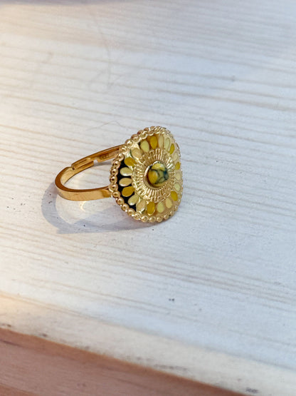 Yellow Gold Sunburst Gold Ring
