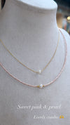 Miyuki Necklace - Light pink and Pearl