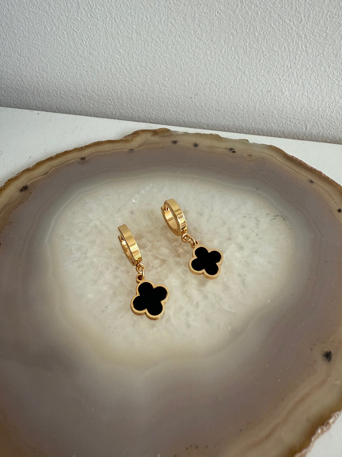 Black Clover Gold Hoops (Stainless steel)