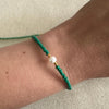 Green Emerald Bracelet Rocaille and Pearl 