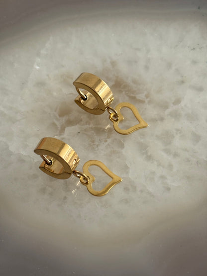 Heart Gold Hoops (Stainless steel)