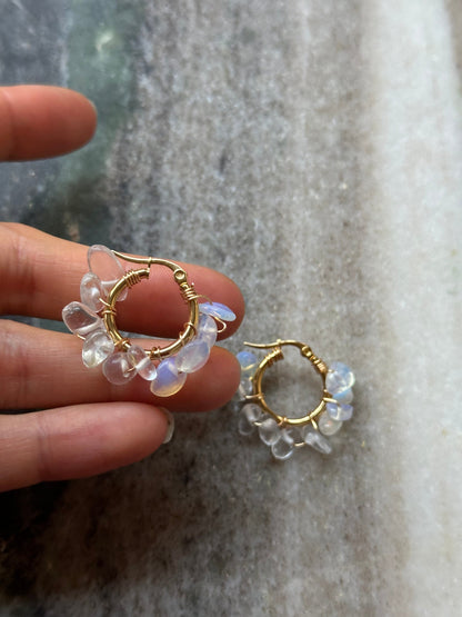 Flower Earrings Opalite