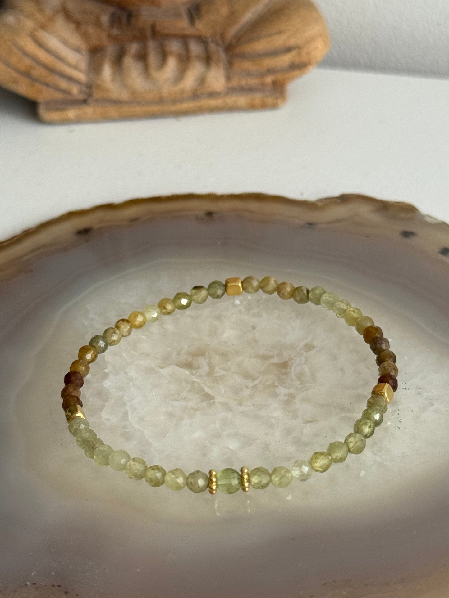 Peridot faceted stones Bracelet (Gold Vermeil)