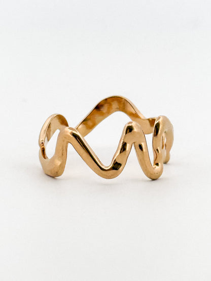 Caribe Set of 3 rings: Geometric Gold Rings
