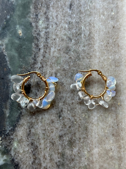 Flower Earrings Opalite