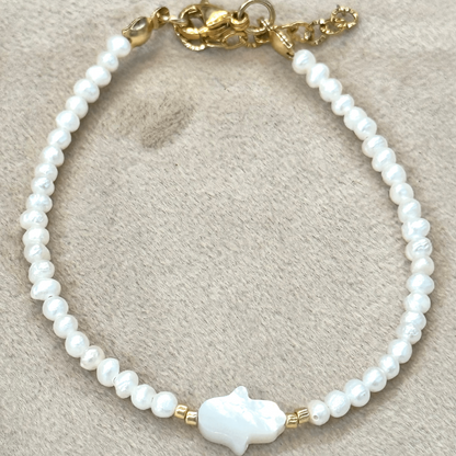 Pearl Bracelet with Hand, Mother Pearl