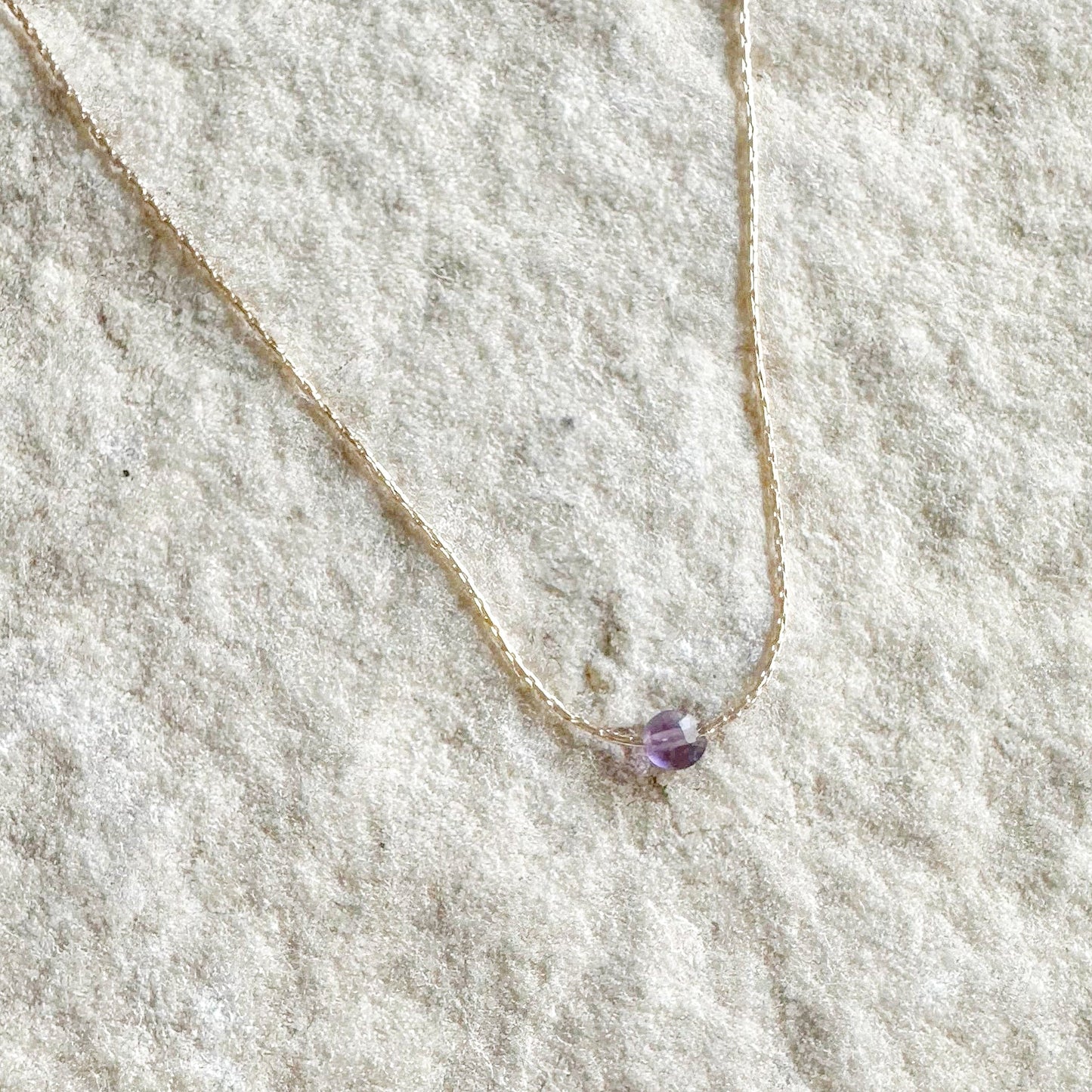 Amethyst Gold Necklace (February's Birthstone) <br> Minimalist