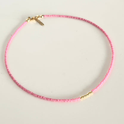 Miyuki Necklace - Candy Pink Gold