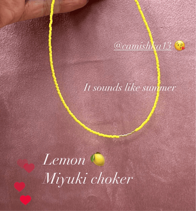 Miyuki Necklace - Yellow Lemon & Gold