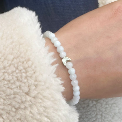 Jade Bracelet 6mm Moon Gold